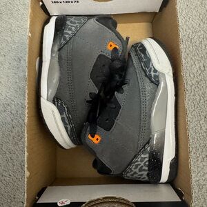 Jordan Gray and Black High-Top Sneakers with Textured Panels